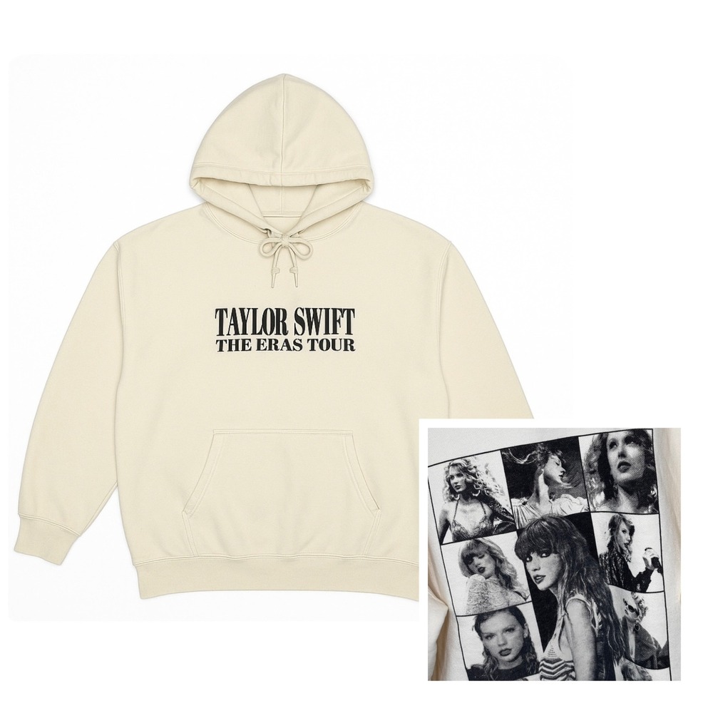 Taylor Swift The Eras Tour Hoodie Size 2XL Cream Sweatshirt Photo‎ Collage